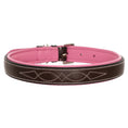 Load image into Gallery viewer, ExionPro Fancy Stitched Padded Leather Dog Collar - Pink Padding
