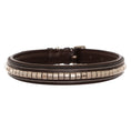 Load image into Gallery viewer, ExionPro Silver Clincher Padded Leather Dog Collar - Brown Padding
