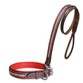 Load image into Gallery viewer, ExionPro Red Bling Padded Dog Collar With Dog Leash
