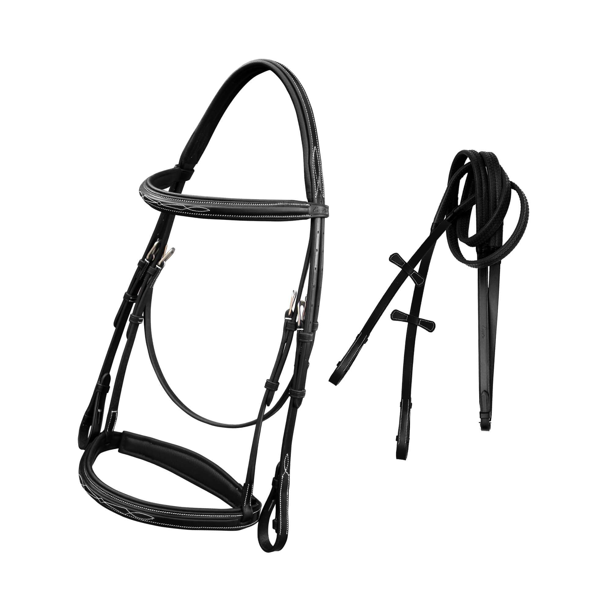 ExionPro Thin Noseband Padded Hunter Bridle with Reins