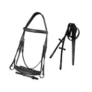 ExionPro Designer Fancy Stitched Bridle with Flash and Rubber Reins