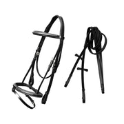 ExionPro Twin Designer Fancy Stitched English Snaffle Bridle with Reins