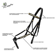 ExionPro Brass Clincher Figure 8 Bridle with Rubber Reins 