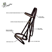 ExionPro Brass Clincher Studded Bridle With Flash and Reins 