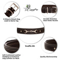 Load image into Gallery viewer, ExionPro Silver Snaffle Padded Leather Dog Collar - Conker Padding
