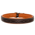 Load image into Gallery viewer, ExionPro Fancy Stitched Padded Leather Dog Collar - Conker Padding
