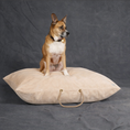 Load image into Gallery viewer, Beige Washable Velvet Dog Bed
