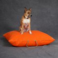 Load image into Gallery viewer, Fire Orange Waxed Cotton Canvas Dog Bed - image 3
