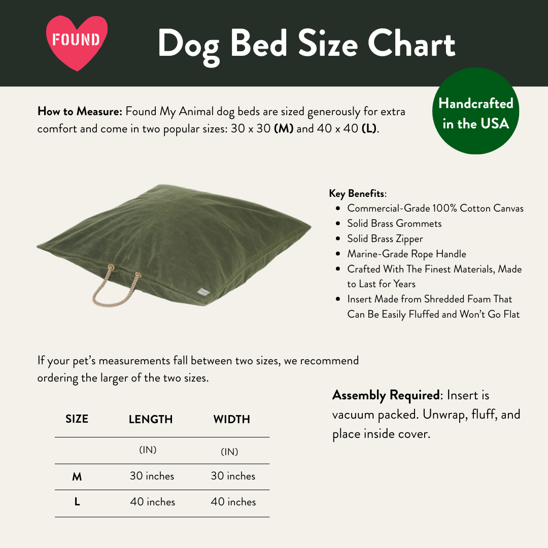Olive Waxed Cotton Canvas Dog Bed - image 2