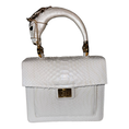 Load image into Gallery viewer, Cosmo Horse Handle Handbag In Iridescent White Python
