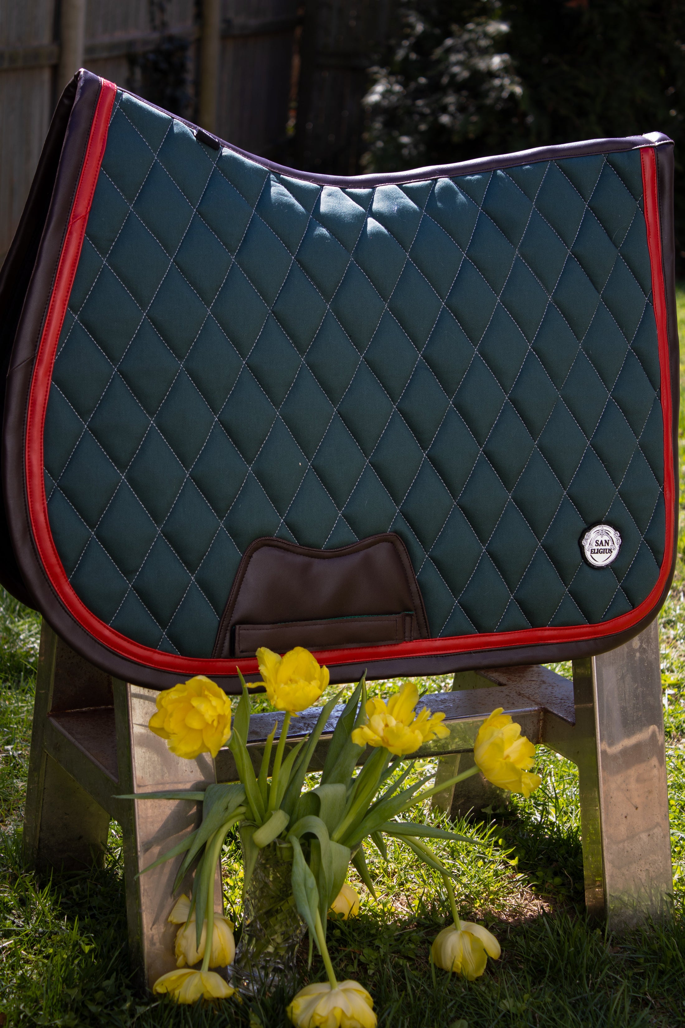 Jump Saddle Pad | Green- Brown & Red
