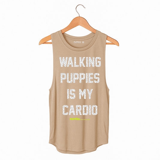 Walking Puppies is my Cardio | Women's Sleeveless Made in USA