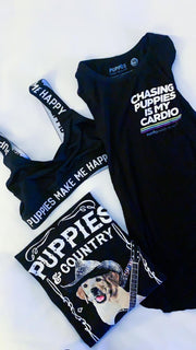 Chasing Puppies Is My Cardio Relaxed Women’s Tank | Gift for Dog Lovers