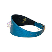 Dark Turquoise Snake with our 3 Custom Swarovski Crystal Rivets