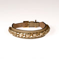 Load image into Gallery viewer, Leather Dog Collar in Mud - Chain, Made in Italy
