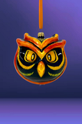Load image into Gallery viewer, Fire Owl Polish Glass Ornament 
