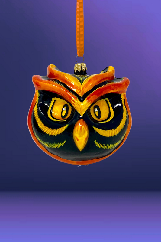 Fire Owl Polish Glass Ornament 