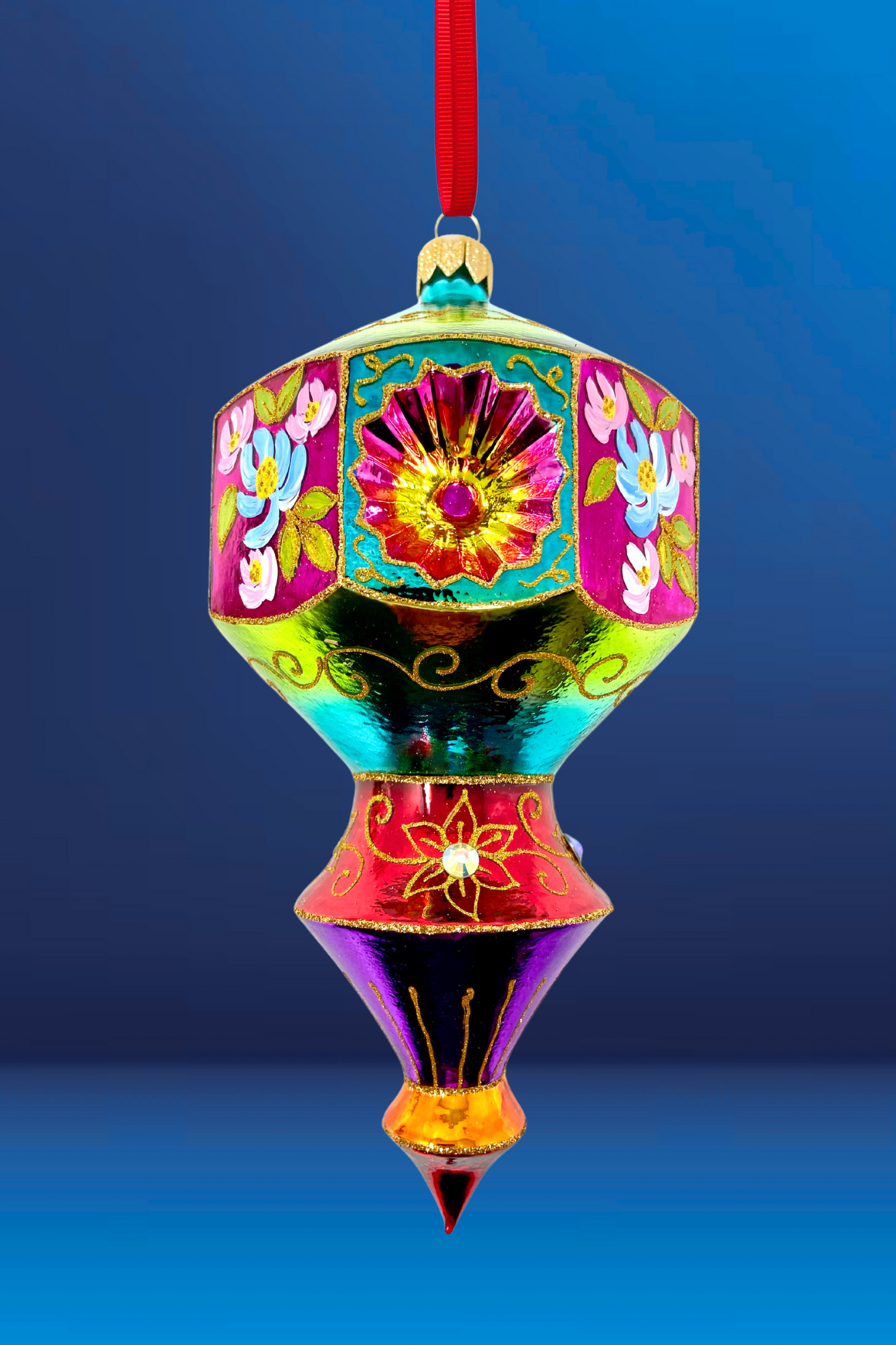 Floral Fetish Prisma Polish Glass Ornament - Southlake Paws