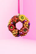 Load image into Gallery viewer, Floral Wreath Polish Glass Ornament
