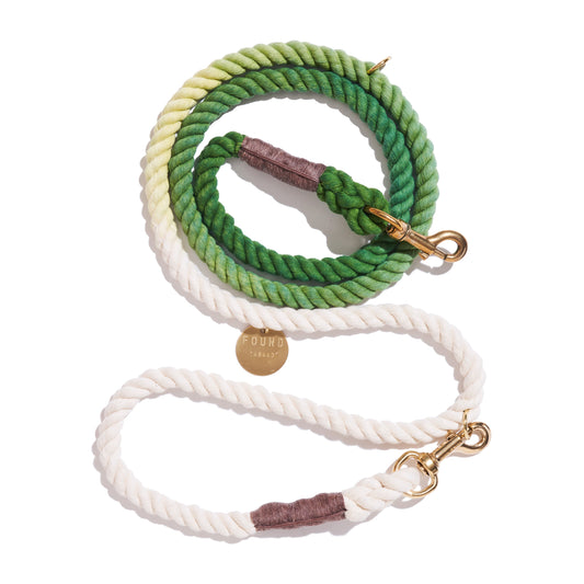 Fern Green Cotton Rope Dog Leash by Found My Animal | Adjustable & Handcrafted