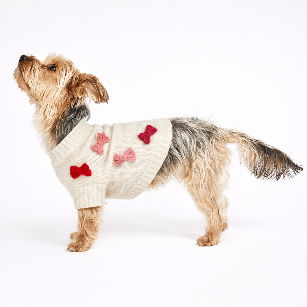 Found My Animal Bow Sweater - Red & Pink - image 3