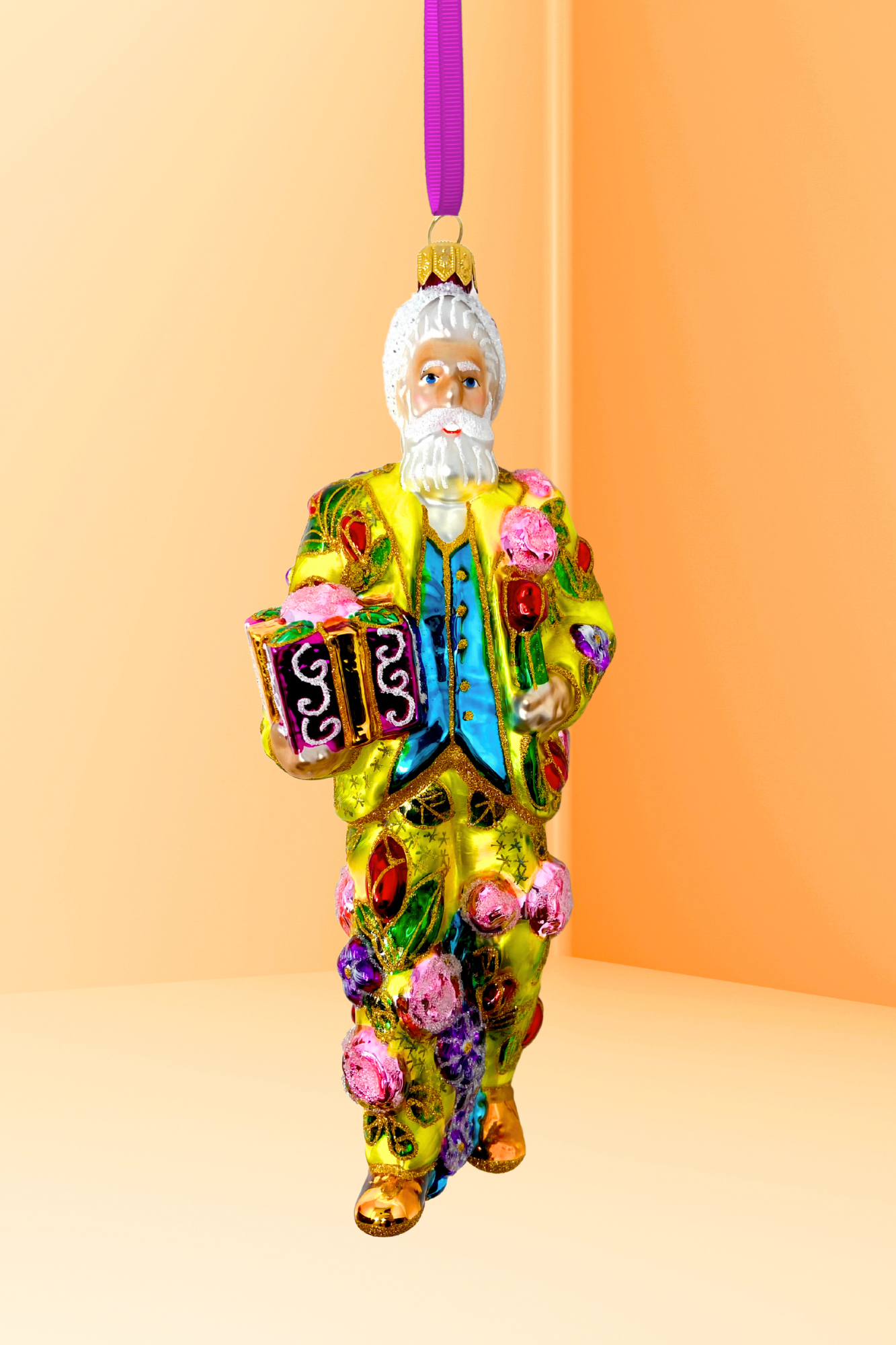 Fresh Squeezed Santa Polish Glass Ornament - Southlake Paws