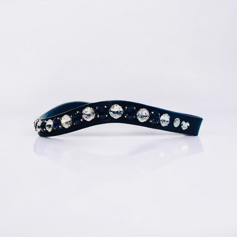 Fancy Delight Browband #3 – Graphite & Crystal