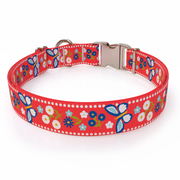 Festive Butterfly Red Dog Collar