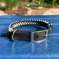 Load image into Gallery viewer, Fishtail Hand Braided Dog Collar in Black & Smoke

