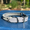 Load image into Gallery viewer, Fishtail Hand Braided Dog Collar in Graphite & Smoke
