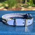 Load image into Gallery viewer, Fishtail Hand Braided Dog Collar in Lavender & Smoke
