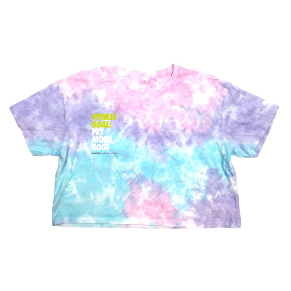 Fitness Goal Pet More Dogs Tie Dye Crop Tee | Gift for Dog Lovers
