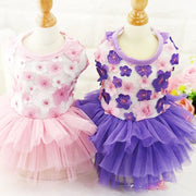 Floral Lace Chiffon Dog Tutu Dress