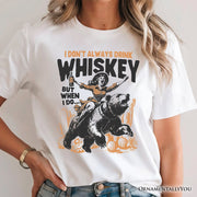 Alcohol Humor Retro T-Shirt, Funny Whiskey White and Natural Western Tee for Country Girl 