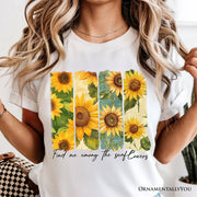 Find Me Among the Sunflowers T-Shirt, White and Natural Floral Tee for Trendy Women 