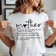 Funny Mom Definition T-Shirt, White, Natural and Black Tee for Strong and Real Mothers