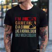 Gamer Dad Controller T-Shirt, Black Funny Tee for Cool Fathers 