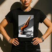 Sass is Sacrosanct Concept Art Graphic T-Shirt, Sexy Cat Woman Black and White Streetwear Tee 