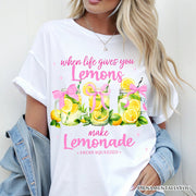 When Life Gives You Lemons Make Lemonade T-Shirt, Coquette White, Natural and Black Summer Girl Tee 