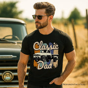 Classic Dad T-Shirt, Black Retro Truck Fathers Tee 