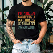 Gamer Dad Controller T-Shirt, Black Funny Tee for Cool Fathers 