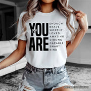 Inspirational Words T-Shirt, Minimalist White Tee for Encouraging and Loving Significant Others 