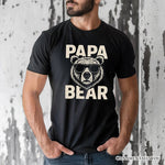Papa Bear Sunglasses T-Shirt, Black Vintage Tee for Cool Dads 