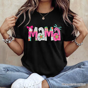 Preppy Pink Mama Coquette T-Shirt, Retro White and Black Tee for Trendy and Stylish Moms 