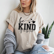 Sarcastic Be Kind T-Shirt, Retro White and Natural Tee for Bold Women with Bite 