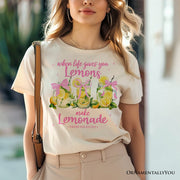 When Life Gives You Lemons Make Lemonade T-Shirt, Coquette White, Natural and Black Summer Girl Tee 