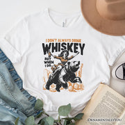 Alcohol Humor Retro T-Shirt, Funny Whiskey White and Natural Western Tee for Country Girl 