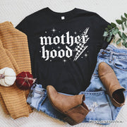 Checkered Motherhood Lightning T-Shirt, Black and White Retro Tee for Strong Mothers 