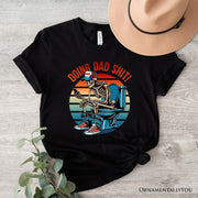 Doing Dad Stuff Skeleton T-Shirt, White and Black Funny Retro Tee for Bold Fathers 