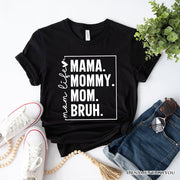 Funny Mom's Life T-Shirt, Black Minimalist Mama Tee for Stylish Mothers 